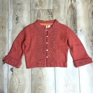 Anthropologie Moth Cropped Cardigan Sweater size Small